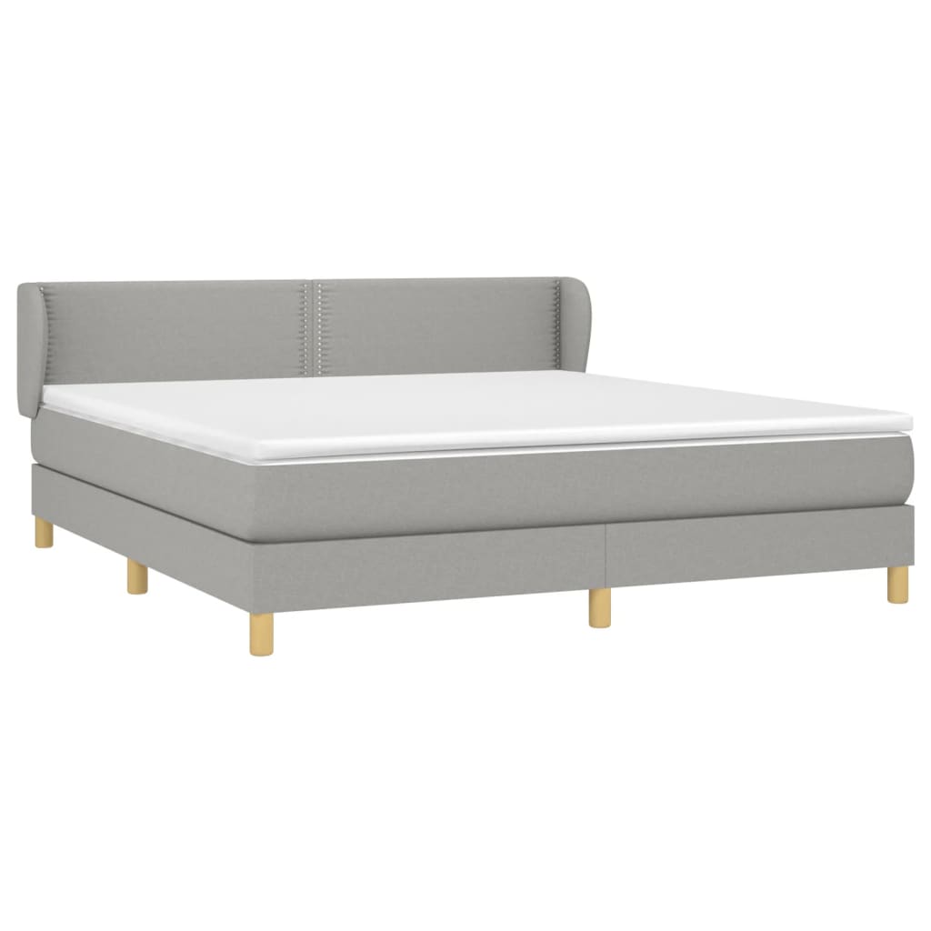 Giroletto a Molle con Materasso Grigio Chiaro180x200 cm Tessuto | homemem39