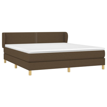 Giroletto a Molle con Materasso Marrone Scuro 180x200cm Tessuto | homemem39