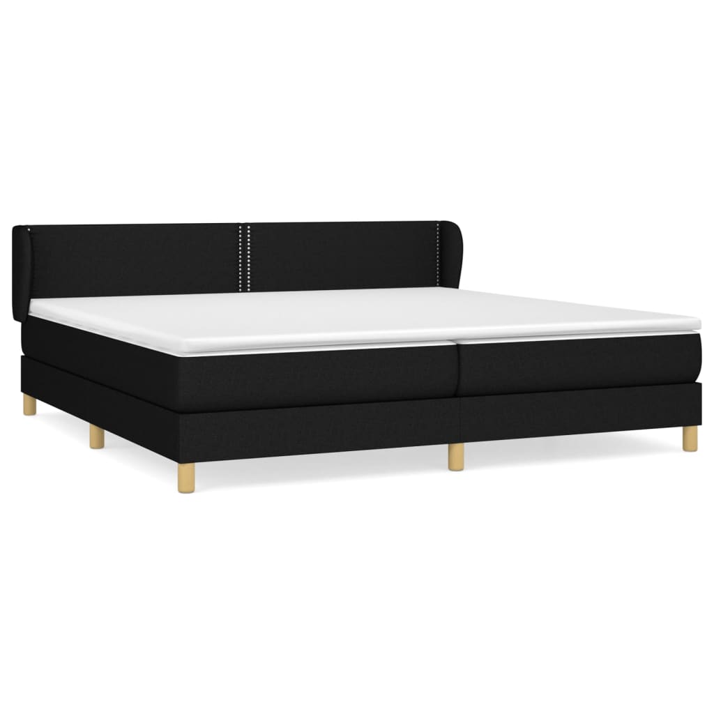 Giroletto a Molle con Materasso Nero 200x200 cm in Tessuto | homemem39