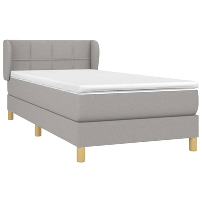 Giroletto a Molle con Materasso Grigio Chiaro 90x200 cm Tessuto | homemem39