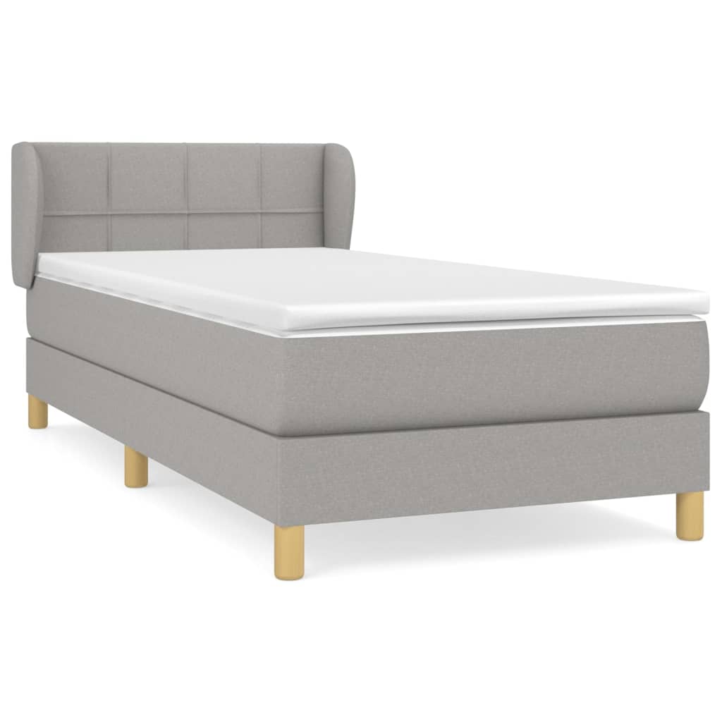 Giroletto a Molle con Materasso Grigio Chiaro100x200 cm Tessuto | homemem39