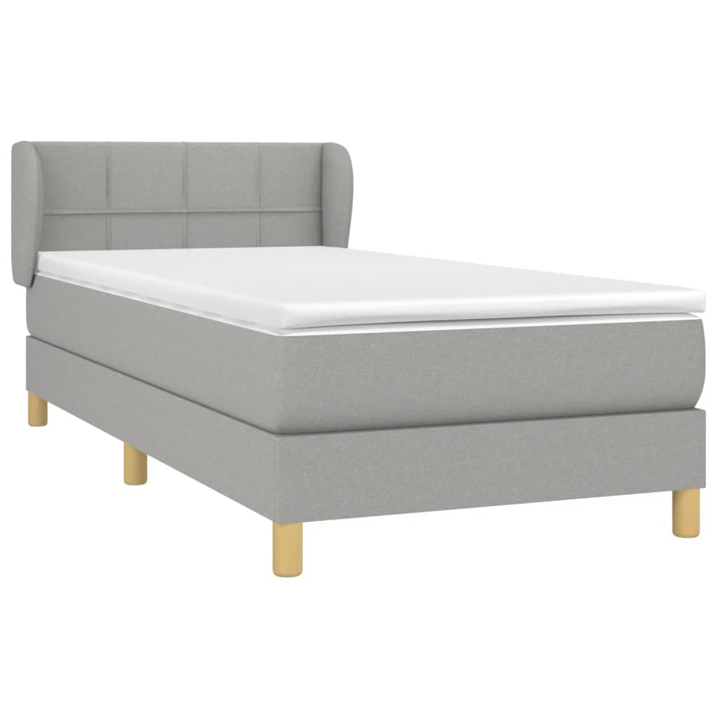 Giroletto a Molle con Materasso Grigio Chiaro100x200 cm Tessuto | homemem39