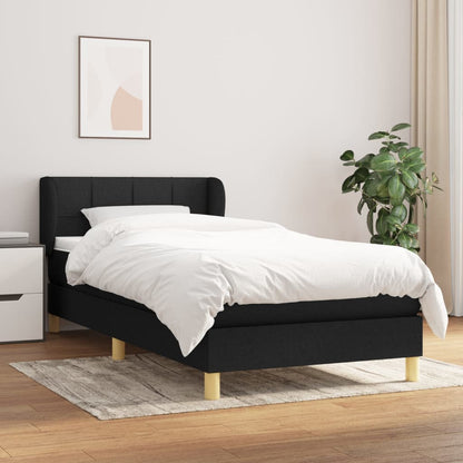 Giroletto a Molle con Materasso Nero 100x200 cm in Tessuto | homemem39