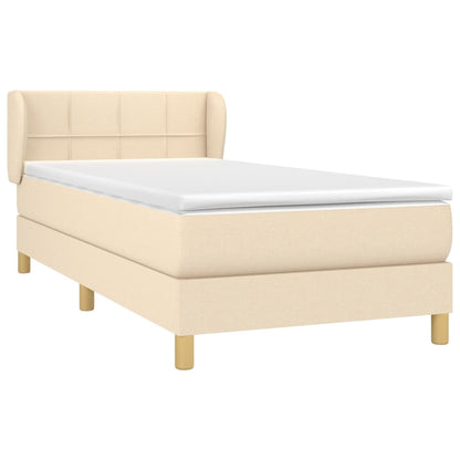 Giroletto a Molle con Materasso Crema 100x200 cm in Tessuto | homemem39