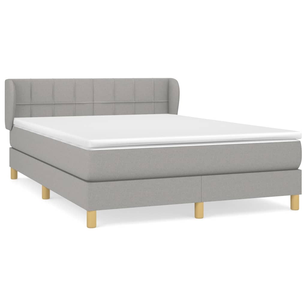 Giroletto a Molle con Materasso Grigio Chiaro 140x190cm Tessuto | homemem39