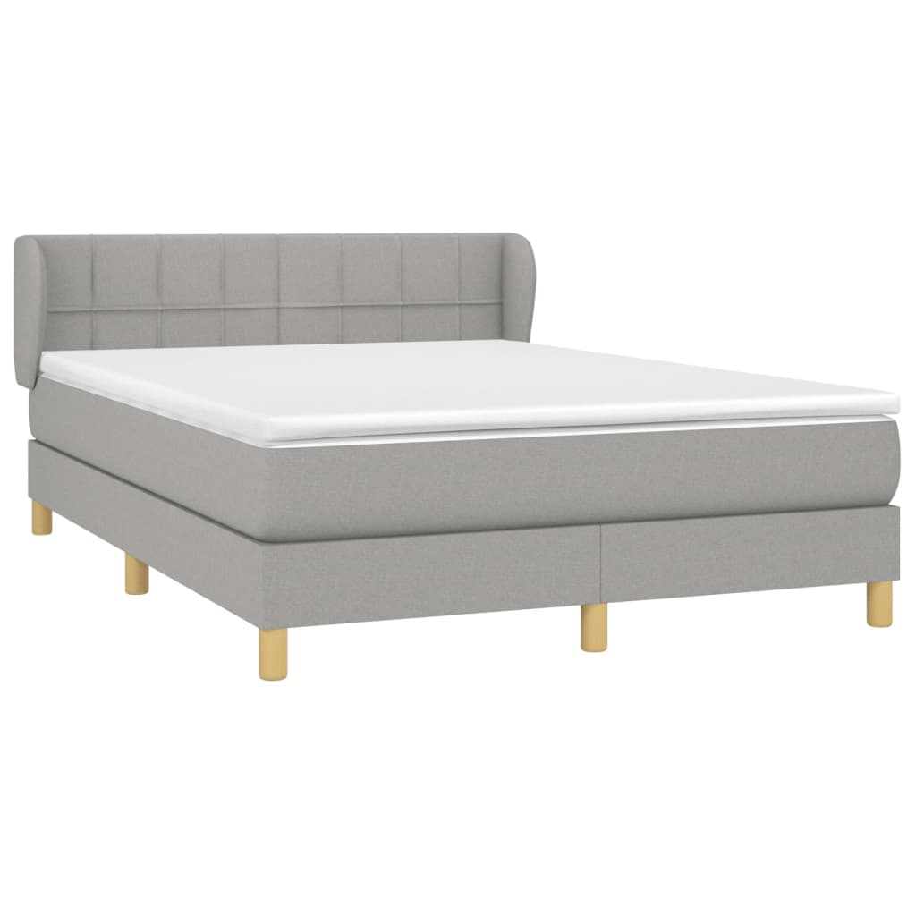 Giroletto a Molle con Materasso Grigio Chiaro 140x190cm Tessuto | homemem39