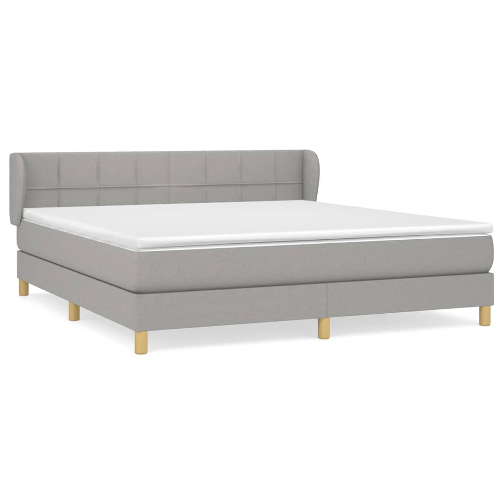 Giroletto a Molle con Materasso Grigio Chiaro160x200 cm Tessuto | homemem39