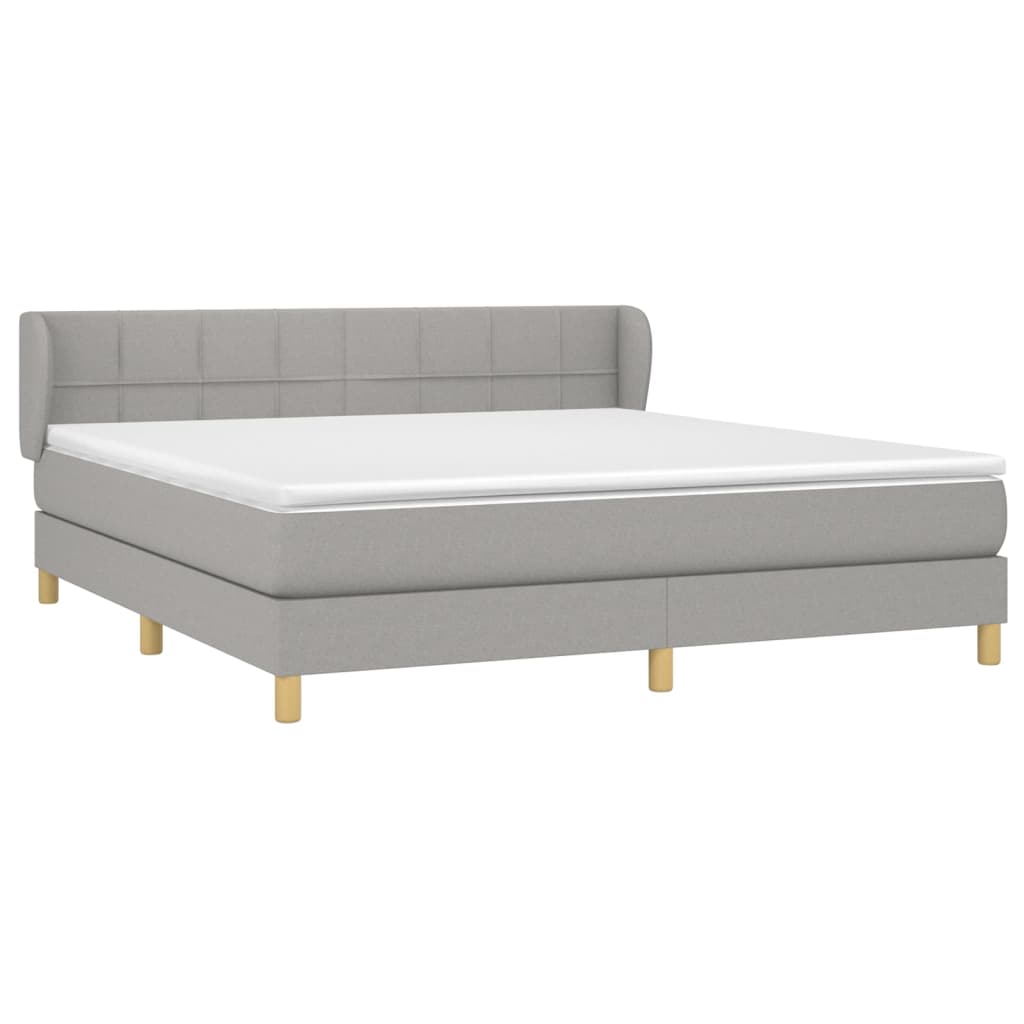 Giroletto a Molle con Materasso Grigio Chiaro160x200 cm Tessuto | homemem39