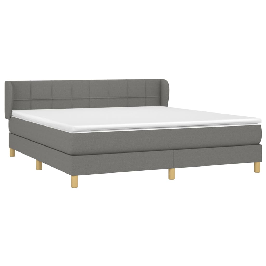 Giroletto a Molle con Materasso Grigio Scuro 160x200 cm Tessuto | homemem39