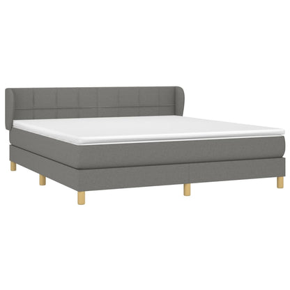 Giroletto a Molle con Materasso Grigio Scuro 180x200 cm Tessuto | homemem39