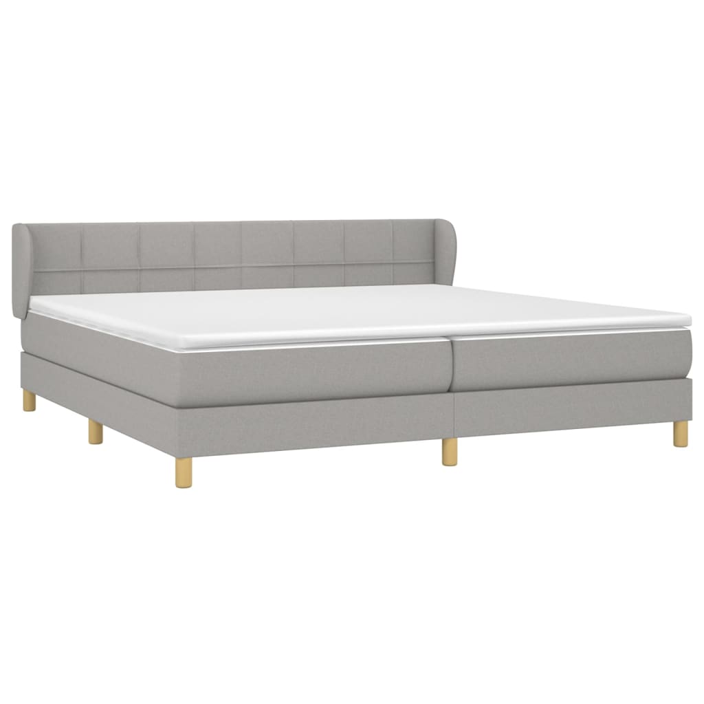 Giroletto a Molle con Materasso Grigio Chiaro 200x200cm Tessuto | homemem39