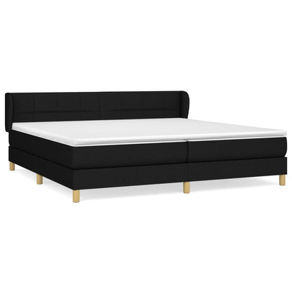 Giroletto a Molle con Materasso Nero 200x200 cm in Tessuto | homemem39