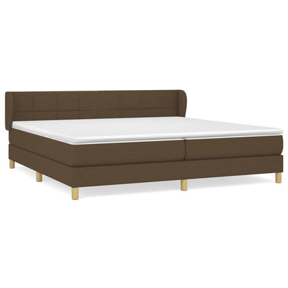 Giroletto a Molle con Materasso Marrone Scuro 200x200cm Tessuto | homemem39