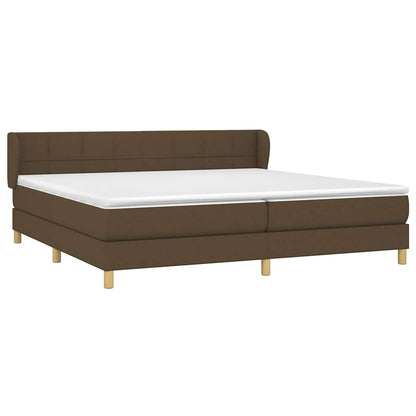 Giroletto a Molle con Materasso Marrone Scuro 200x200cm Tessuto