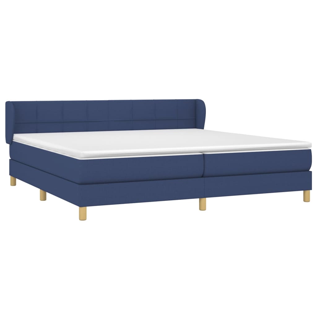 Giroletto a Molle con Materasso Blu 200x200 cm in Tessuto | homemem39