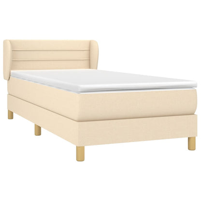 Giroletto a Molle con Materasso Crema 80x200 cm inTessuto | homemem39