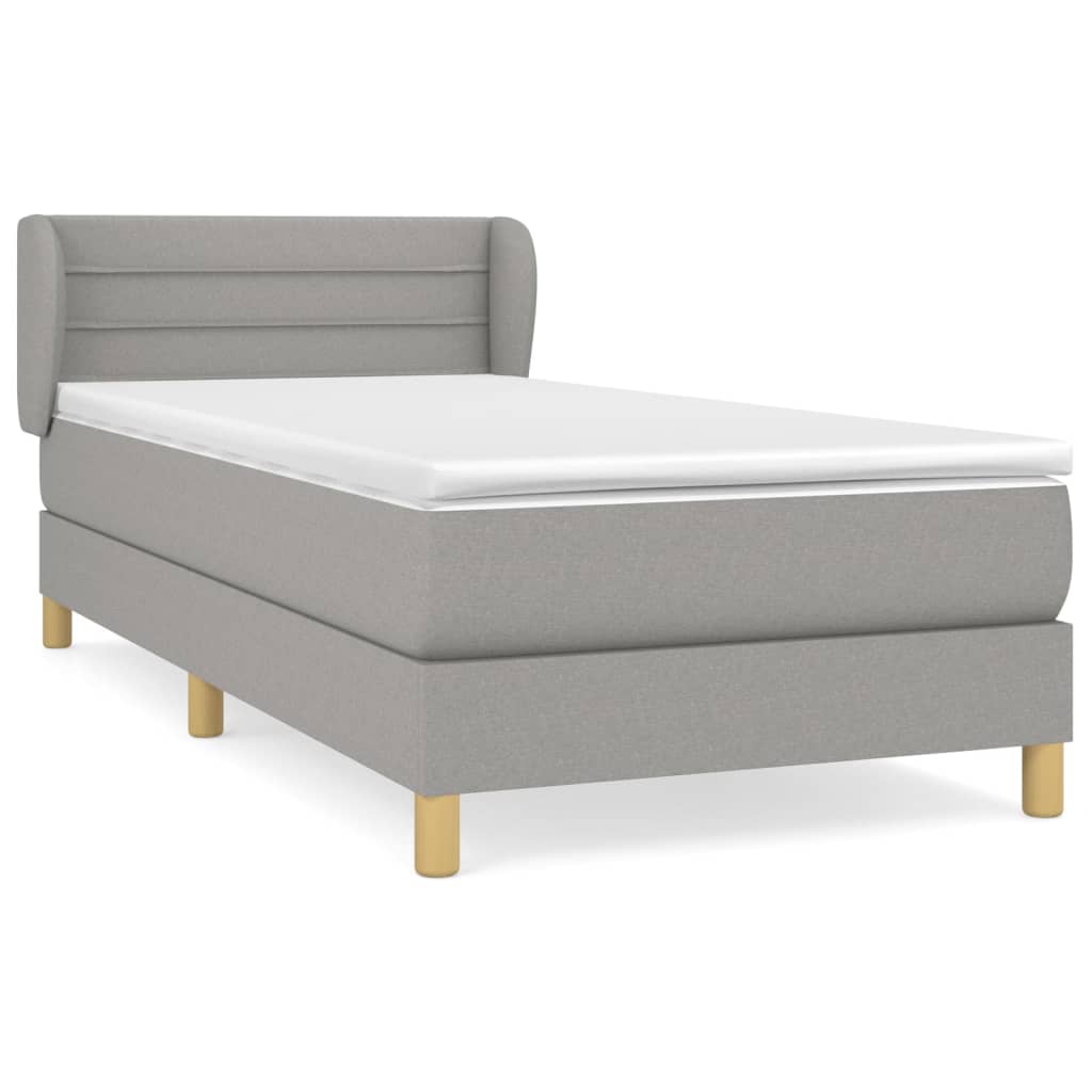 Giroletto a Molle con Materasso Grigio Chiaro 90x200 cm Tessuto | homemem39