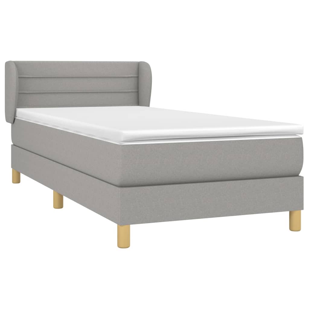 Giroletto a Molle con Materasso Grigio Chiaro100x200 cm Tessuto | homemem39