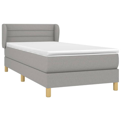 Giroletto a Molle con Materasso Grigio Chiaro100x200 cm Tessuto | homemem39