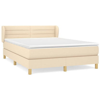 Giroletto a Molle con Materasso Crema 140x19 cm in Tessuto | homemem39