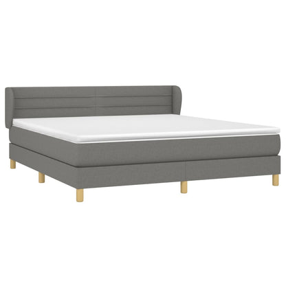 Giroletto a Molle con Materasso Grigio Scuro 160x200 cm Tessuto | homemem39