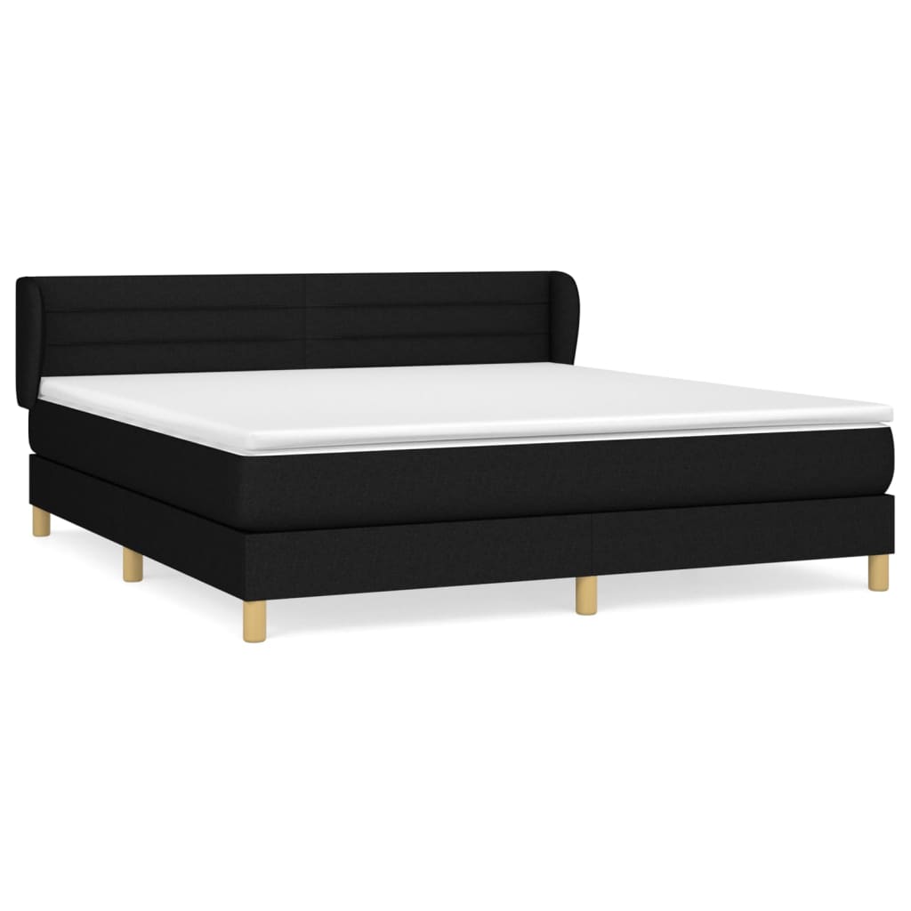 Giroletto a Molle con Materasso Nero 160x200 cm in Tessuto | homemem39