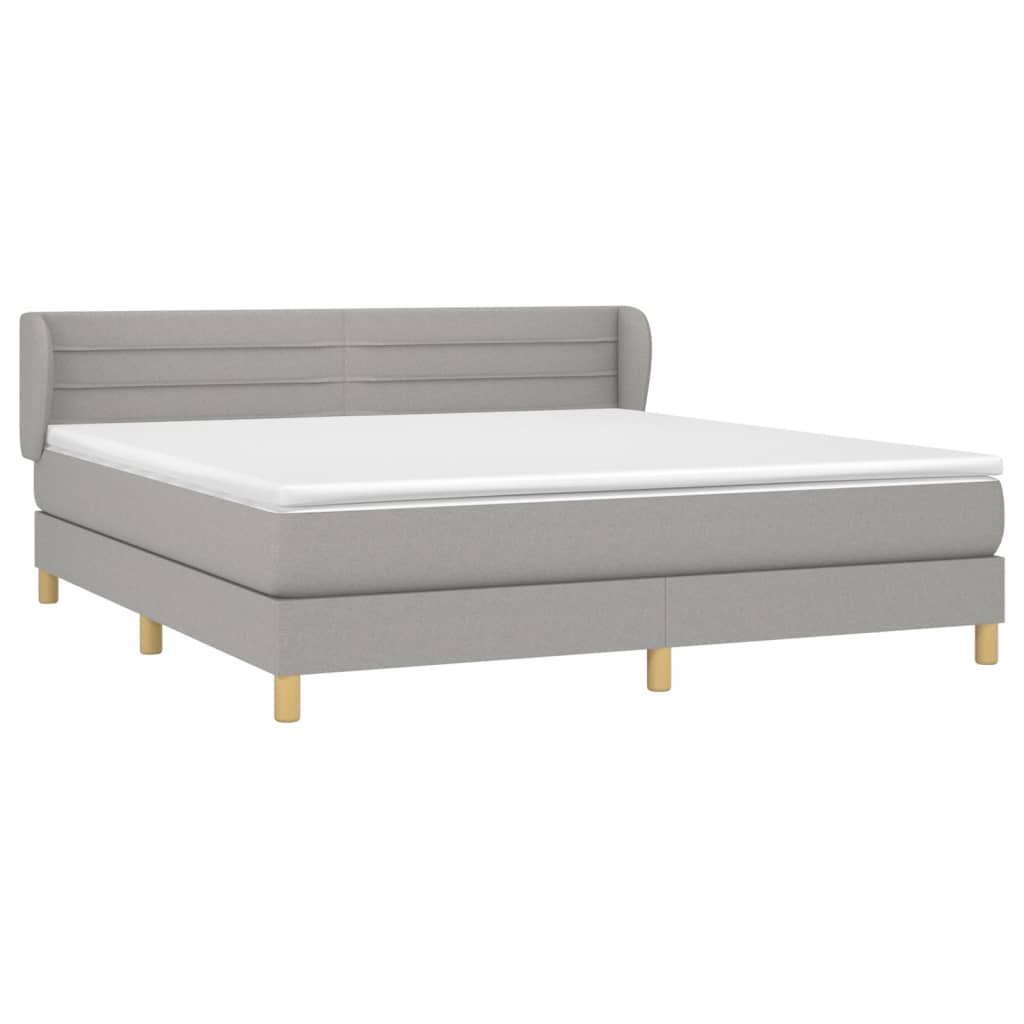 Giroletto a Molle con Materasso Grigio Chiaro180x200 cm Tessuto | homemem39