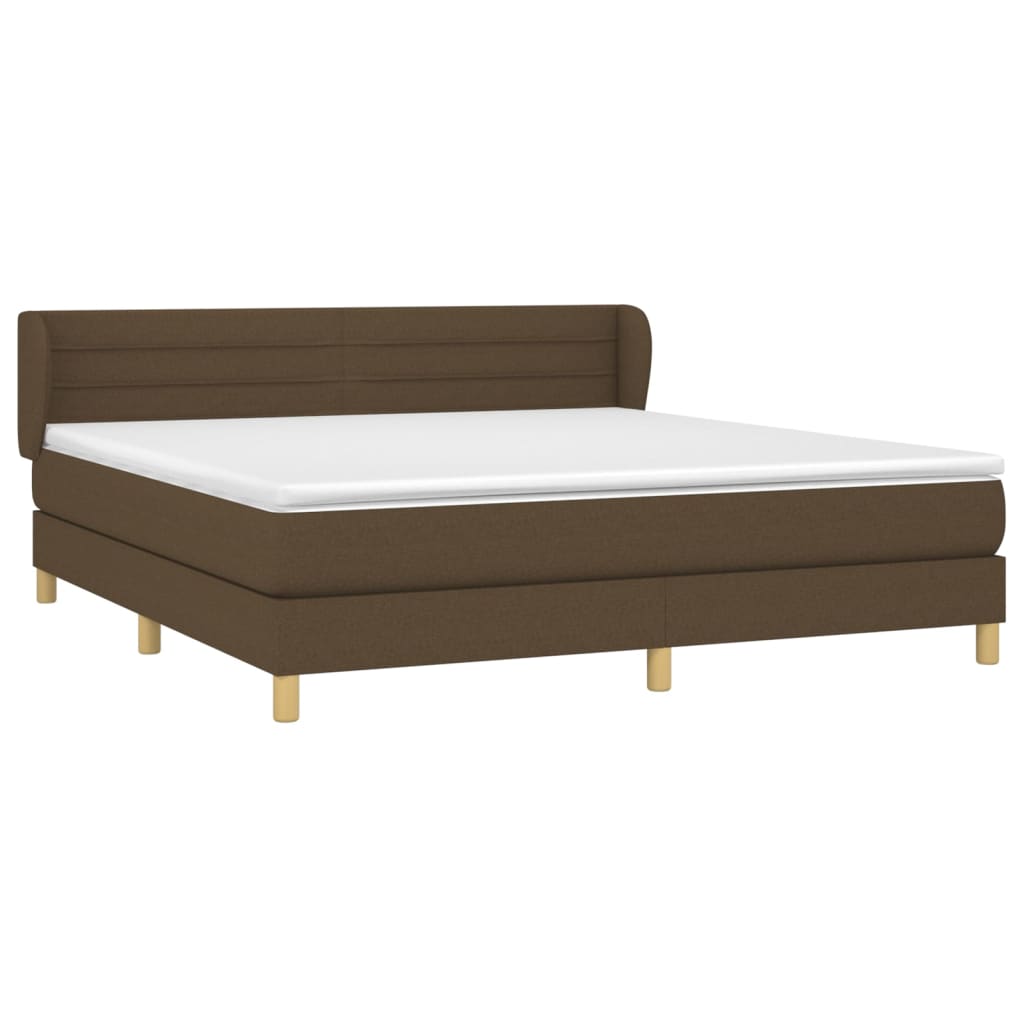 Giroletto a Molle con Materasso Marrone Scuro 180x200cm Tessuto | homemem39