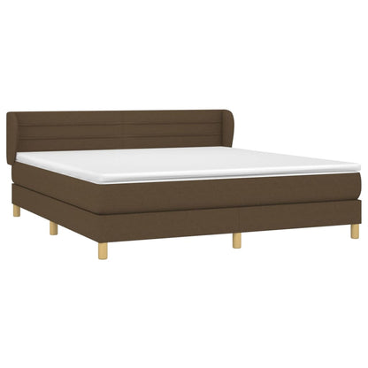 Giroletto a Molle con Materasso Marrone Scuro 180x200cm Tessuto | homemem39
