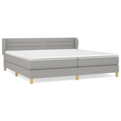 Giroletto a Molle con Materasso Grigio Chiaro 200x200cm Tessuto | homemem39