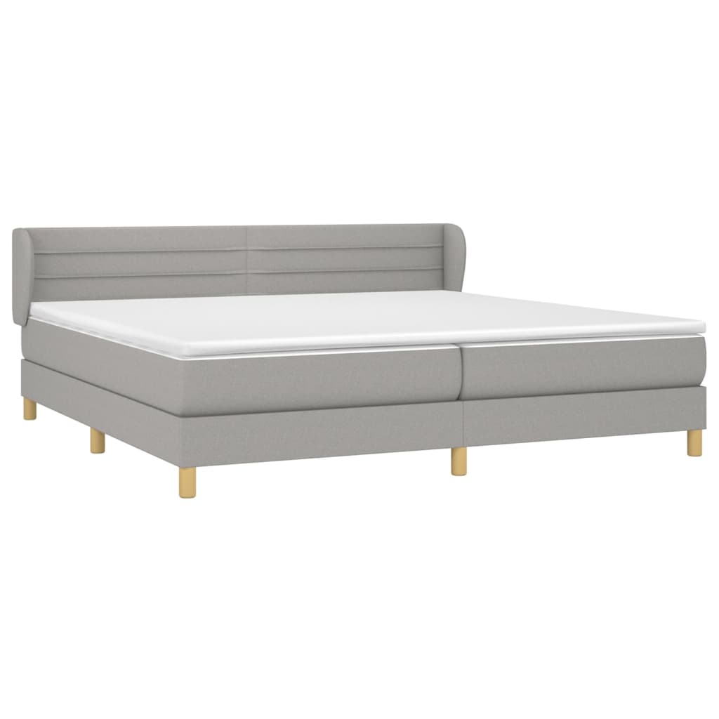 Giroletto a Molle con Materasso Grigio Chiaro 200x200cm Tessuto | homemem39
