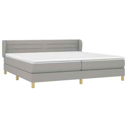 Giroletto a Molle con Materasso Grigio Chiaro 200x200cm Tessuto | homemem39