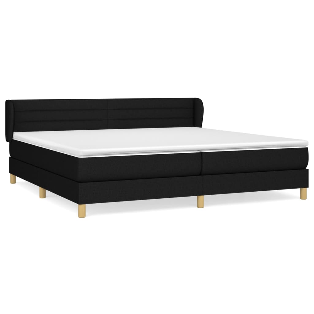 Giroletto a Molle con Materasso Nero 200x200 cm in Tessuto | homemem39