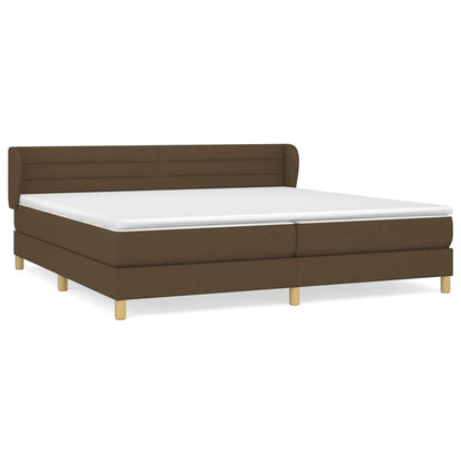 Giroletto a Molle con Materasso Marrone Scuro 200x200cm Tessuto | homemem39