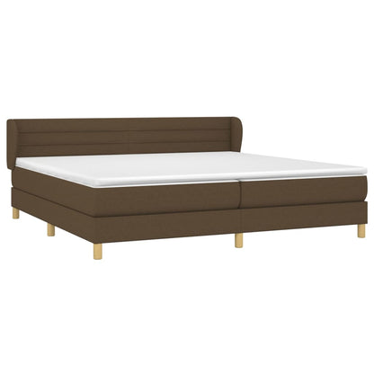 Giroletto a Molle con Materasso Marrone Scuro 200x200cm Tessuto | homemem39