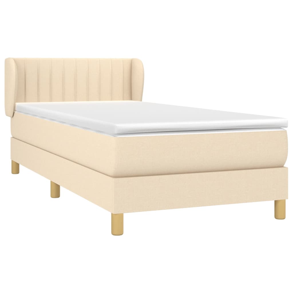 Giroletto a Molle con Materasso Crema 80x200 cm inTessuto | homemem39