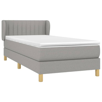 Giroletto a Molle con Materasso Grigio Chiaro 90x200 cm Tessuto | homemem39