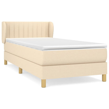 Giroletto a Molle con Materasso Crema 100x200 cm in Tessuto | homemem39