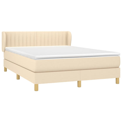 Giroletto a Molle con Materasso Crema 140x19 cm in Tessuto | homemem39