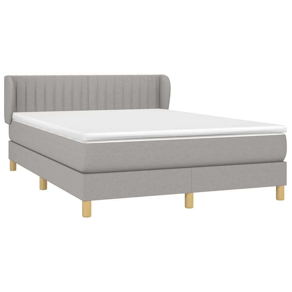 Giroletto a Molle con Materasso Grigio Chiaro 140x200cm Tessuto | homemem39