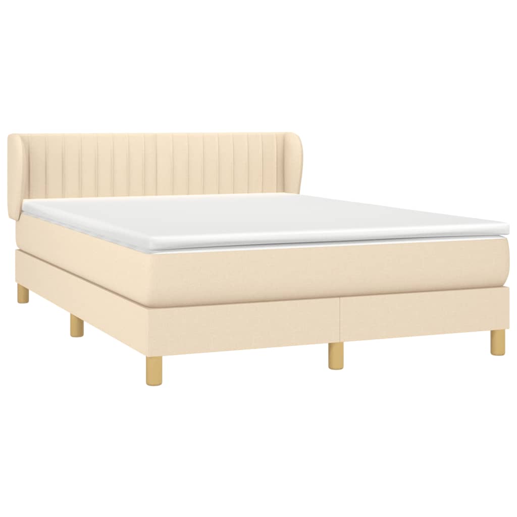 Giroletto a Molle con Materasso Crema 140x200 cm in Tessuto | homemem39