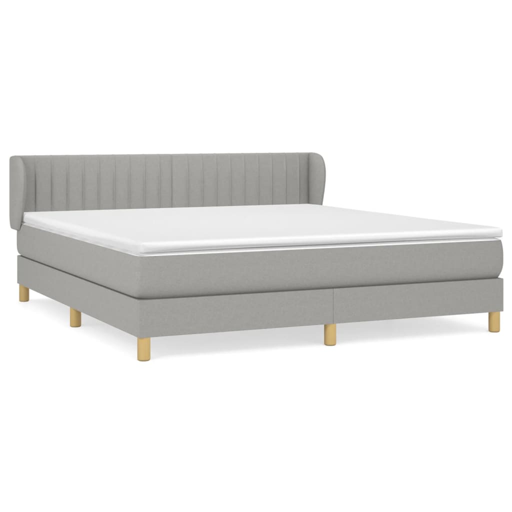 Giroletto a Molle con Materasso Grigio Chiaro160x200 cm Tessuto | homemem39