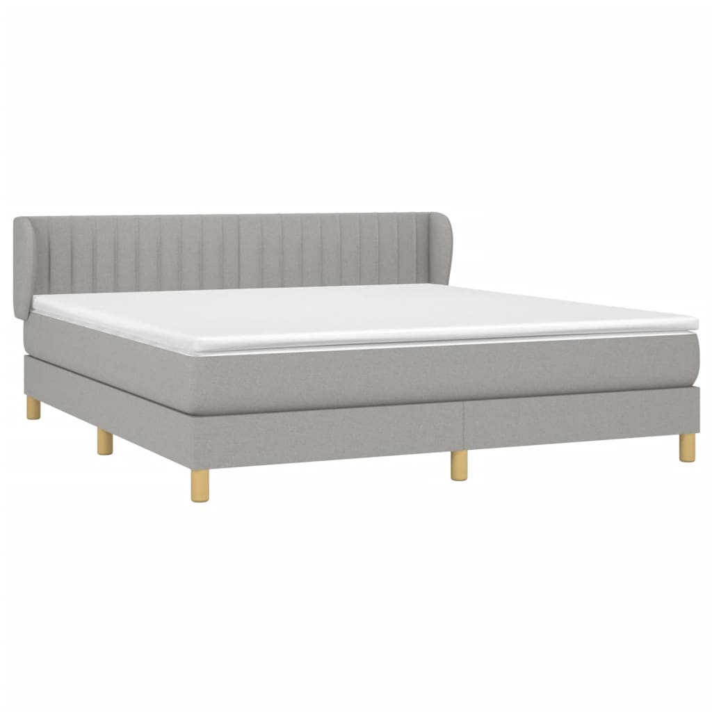Giroletto a Molle con Materasso Grigio Chiaro160x200 cm Tessuto | homemem39