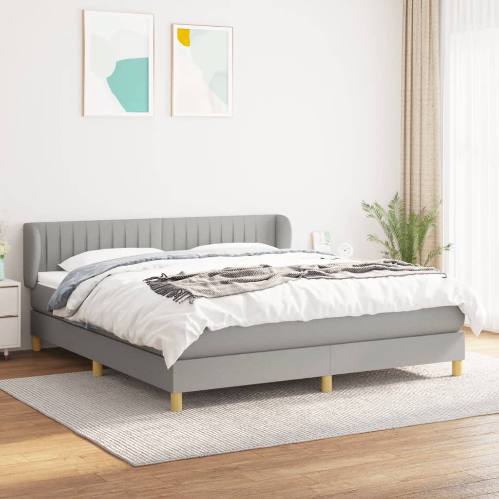 Giroletto a Molle con Materasso Grigio Chiaro160x200 cm Tessuto | homemem39