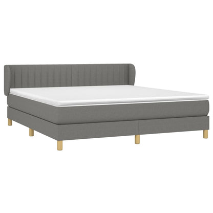 Giroletto a Molle con Materasso Grigio Scuro 180x200 cm Tessuto | homemem39