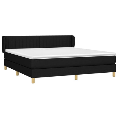 Giroletto a Molle con Materasso Nero 180x200 cm in Tessuto | homemem39