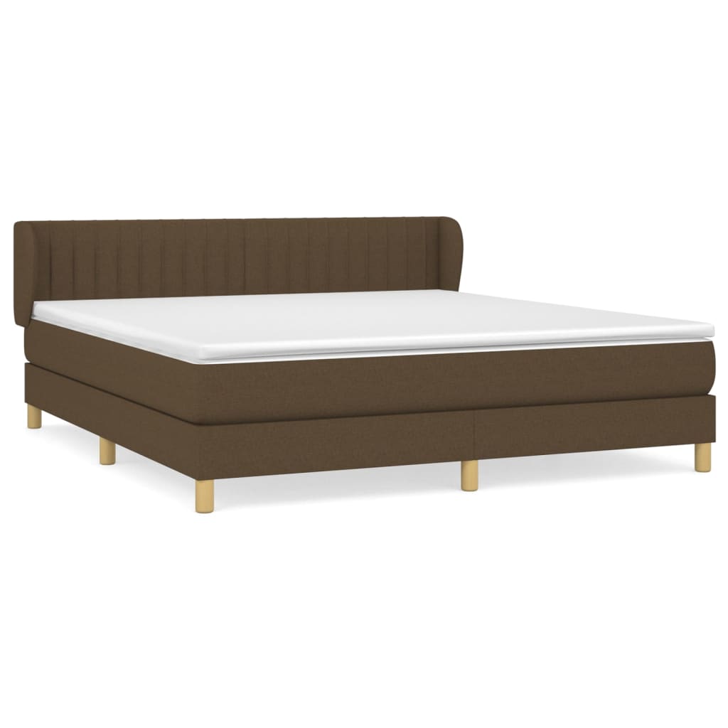 Giroletto a Molle con Materasso Marrone Scuro 180x200cm Tessuto | homemem39