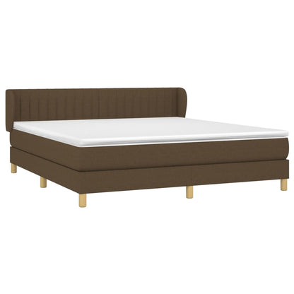 Giroletto a Molle con Materasso Marrone Scuro 180x200cm Tessuto | homemem39