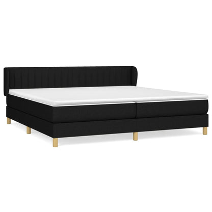 Giroletto a Molle con Materasso Nero 200x200 cm in Tessuto | homemem39