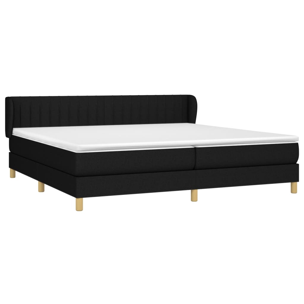 Giroletto a Molle con Materasso Nero 200x200 cm in Tessuto | homemem39